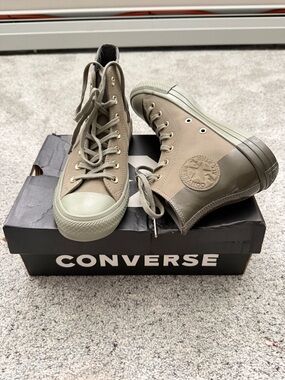 NWT- Converse Chuck Taylor All ⭐️ High Blocked Nubuck- Dark Stucco Sneakers 7.5